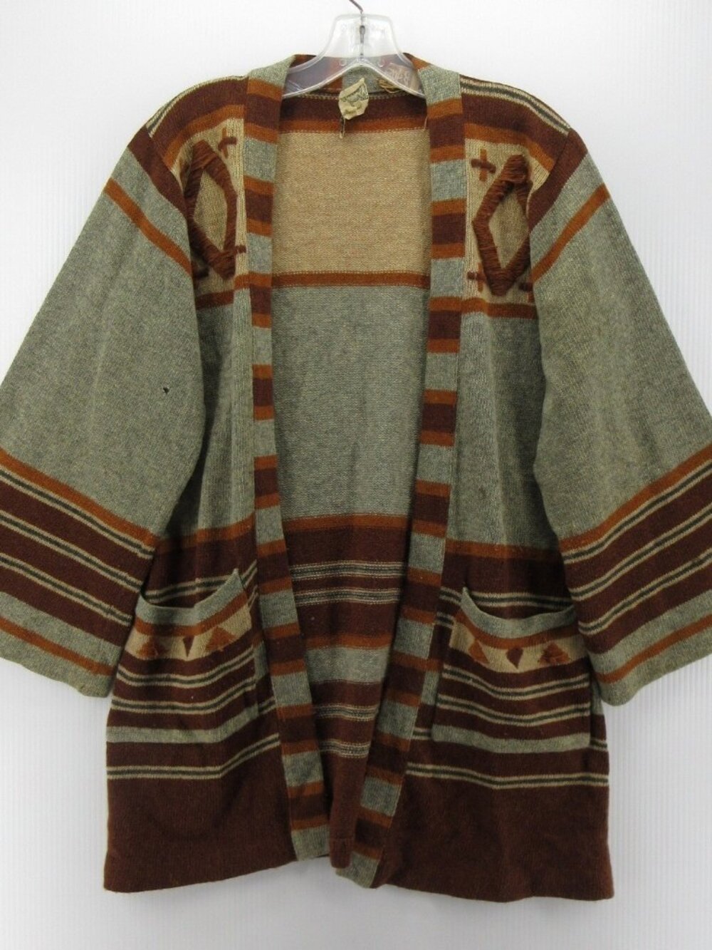 VGT Regina Porter Sweater Large Mohair Wool Cardigan 80s Southwestern *